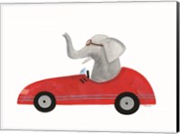 Framed Elephant in a Car