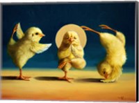 Framed Yoga Chicks Three