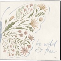 Framed 'Wildflower Vibes VII Neutral' border=