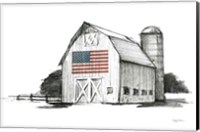 Framed Patriotic Barn