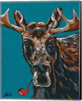 Framed 'Spy Animals II-Mystery Moose' border=