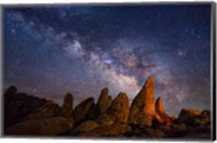 Framed Milky Way over pinnacles Alabama Hills