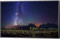 Framed Starry night over Grand Teton Range