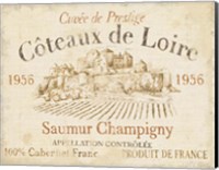 Framed French Wine Label II Cream