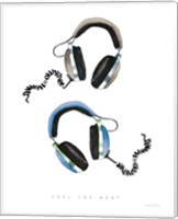 Framed Headphones Love Blue Gray