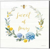 Framed Bees and Blooms - Sweet As Honey Wreath