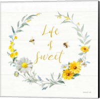 Framed Bees and Blooms - Life is Sweet Wreath