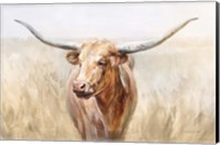 Framed Big Sky Longhorn Neutral