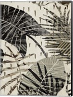 Framed Grey Palms Panel I
