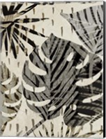 Framed Grey Palms Panel III