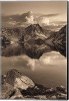 Framed Sawtooth Lake Sepia