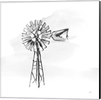 Framed 'Windmill V BW' border=