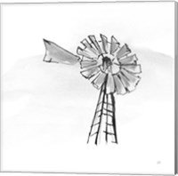 Framed 'Windmill VII BW' border=
