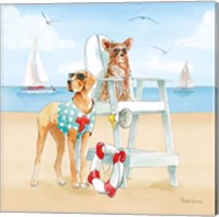 Framed 'Summer Fun at the Beach IV' border=