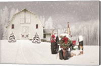 Framed Snowy Country Christmas Wishes