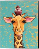 Framed Giraffe With Cherry on Top