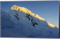 Framed Sunrise on Quitaraju Mountain in the Cordillera Blanca in the Andes