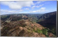Framed Aerial View Of Waimea Canyon, Kauai, Hawaii