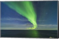Framed Aurora in Moonlight Over the Barents Sea