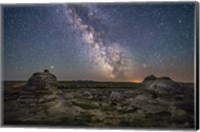 Framed Mars and the Galactic Center of Milky Way Over Writing-On-Stone Provincial Park