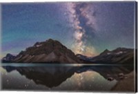 Framed Milky Way Reflections at Bow Lake in Banff National Park, Alberta