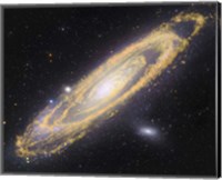 Framed Visible Light-Infrared Composite of Messier 31, the Andromeda Galaxy