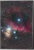 Framed Horsehead Nebula and Flame Nebula