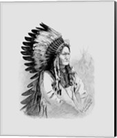 Framed Native Indian Chief, Sitting Bull