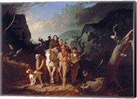 Framed Daniel Boone escorting settlers through the Cumberland Gap