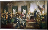 Framed Signing of the US Constitution at Independence Hall, Philadelphia, September 17, 1787