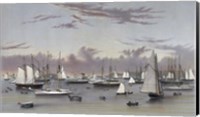 Framed Yacht Squadron at Newport, circa 1872