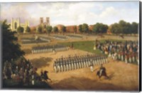 Framed Seventh Regiment assembling for review on Washington Square, New York