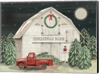 Framed Starry Night Christmas Barn