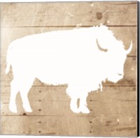 Framed White On Wood Buffalo Mate