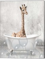 Framed Baby Giraffe Bath