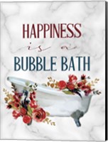 Framed Happiness is a Bubble Bath Tub