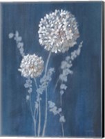 Framed Airy Blooms I Dark Blue