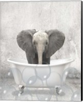 Framed Baby Elephant Bath