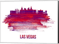 Framed Las Vegas Skyline Brush Stroke Red