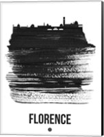 Framed Florence Skyline Brush Stroke Black