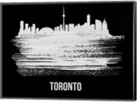 Framed Toronto Skyline Brush Stroke White