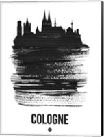 Framed Cologne Skyline Brush Stroke Black