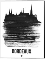 Framed Bordeaux Skyline Brush Stroke Black