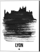 Framed Lyon Skyline Brush Stroke Black