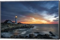 Framed Autumn Dawn at Portland Head Light