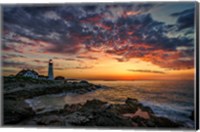 Framed Spring Dawn Portland Head Light