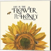 Framed Honey Bees & Flowers Please II-The Flower