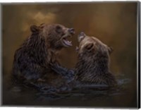 Framed Grizzlies at Play