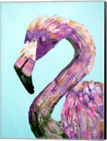 Framed Purple Flamingo