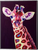 Framed Purple Giraffe